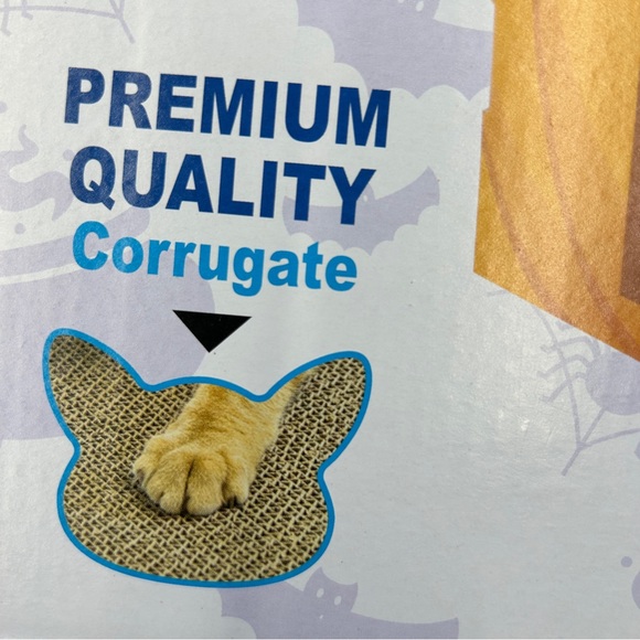 Kitty CITY NIB PUMPKIN HOUSE CORRUGATE SCRATCH BOARD STANDS UP TO HOURS OF - Picture 6 of 6